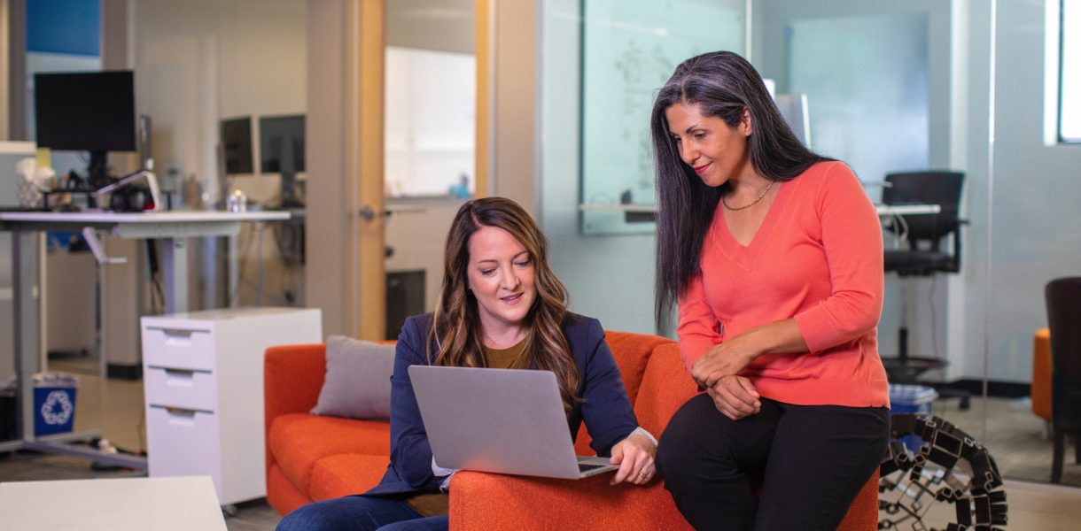 two women in an office