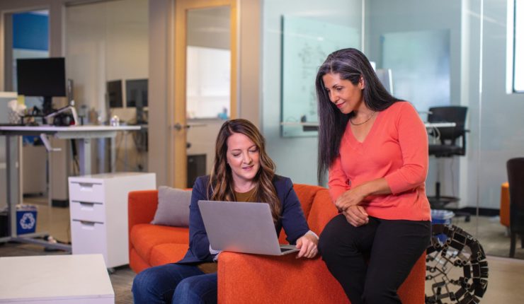 two women in an office