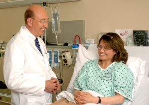 woman in hospital bed
