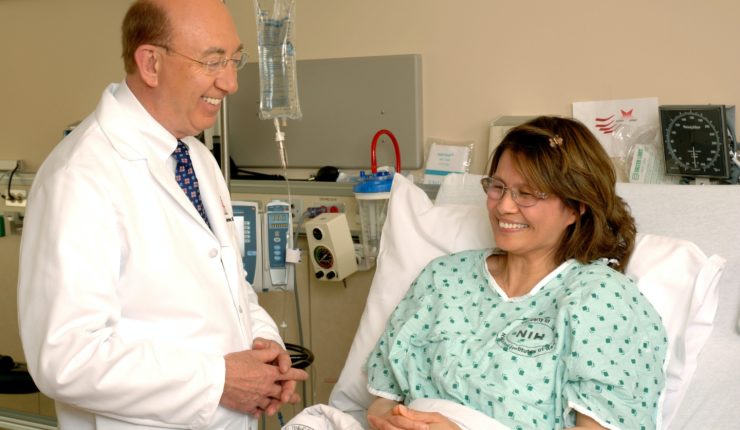 woman in hospital bed