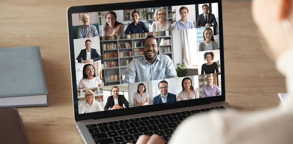person on webinar
