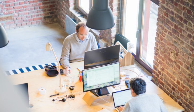 two men working in an office