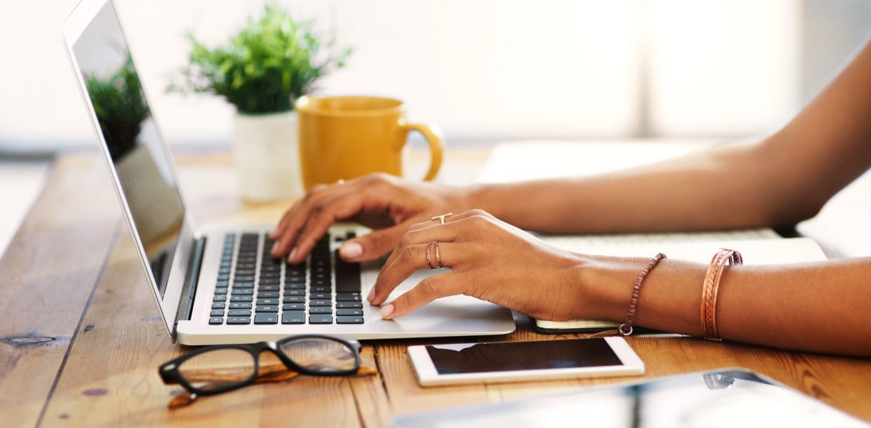woman working on laptop