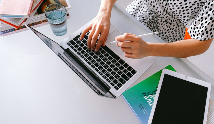 Woman using laptop