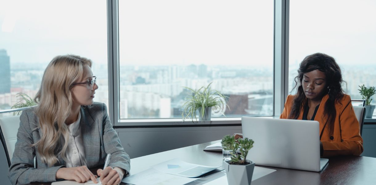 two women in office