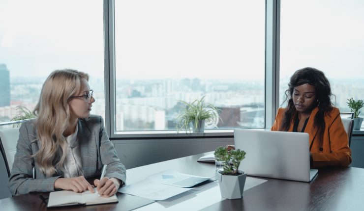 two women in office