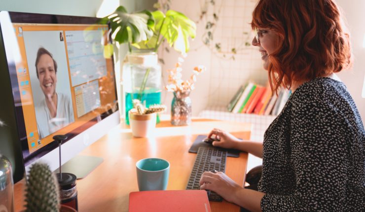 woman on a video call