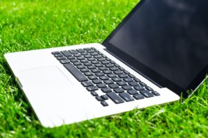 Laptop on the grass