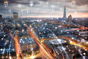 City,Of,London,At,Sunset.,Illustration,With,Communication,And,Business