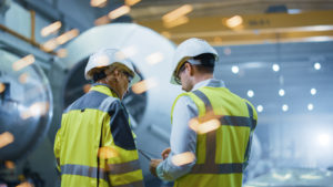 men wearing hard hats