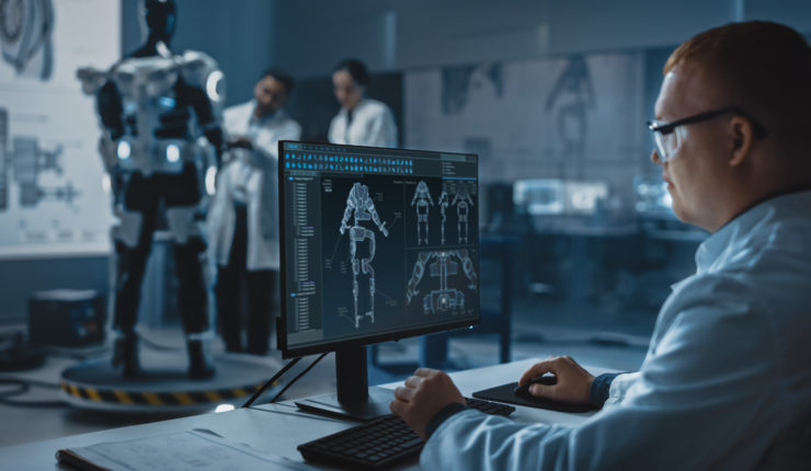 engineer and robot