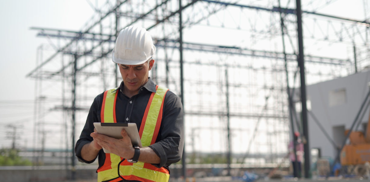 man at building site