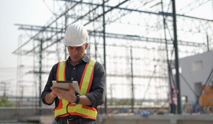 man at building site
