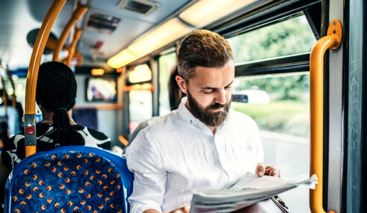 man on bus