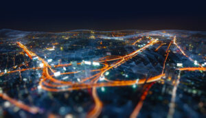 Wireless network and Connection technology concept with Abstract Bangkok city background