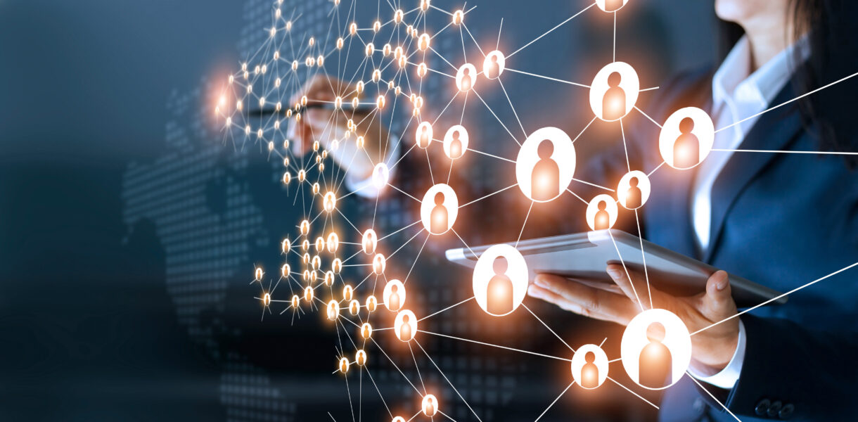 Business,Woman,Drawing,Global,Structure,Networking,And,Data,Exchanges,Customer