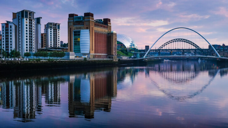 A,Colorful,Evening,At,Gates,Head,,Newcastle,,Uk,,As,The