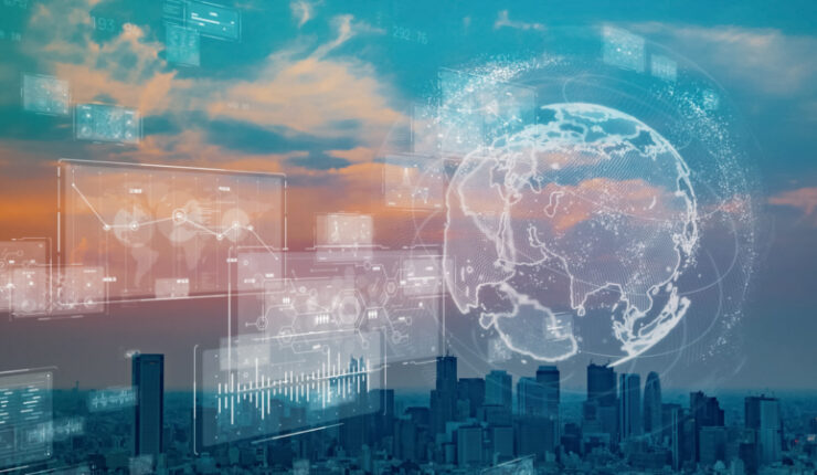 Global,Communication,Network,Concept.,Digital,Transformation.,Dx.