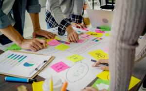 Businesspeople,Analyzing,Statistics,Financial,Concept