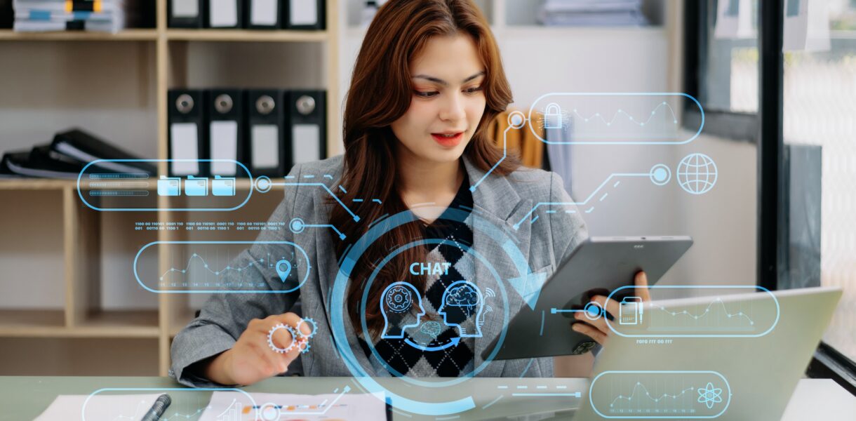 Woman,Using,Chat,Bot,In,Smartphone,Intelligence,Ai.,Chat,With